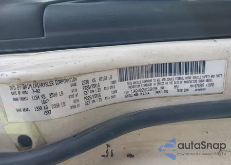 2002 Jeep Grand Cherokee Laredo z USA, uszkodzony, nr VIN 1J4GX48S52C330199